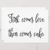 Kalligrafie | "Zuerst kommt Liebe und dann kommt K Einladung (Vorne/Hinten)