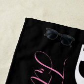 Kalligrafie Zukunft Frau Name Bride Pink Black Strandtuch (Beispiel)