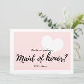 Kalligrafiestil "Werden Sie meine Trauzeugin sein? Einladung (Stehend Vorderseite)