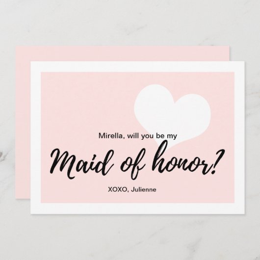 Kalligrafiestil "Werden Sie meine Trauzeugin sein? Einladung (Vorne/Hinten)