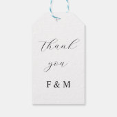 Kalligrafisch elegante, moderne Hochzeitsmonogramm Geschenkanhänger (Rückseite)