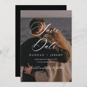 Kalligrafisch Save the Date Einladung (Vorne/Hinten)