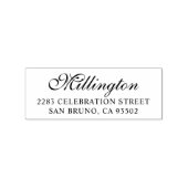 Kalligrafische Familienname Skript und Rücksendead Gummistempel (Prägung)