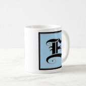 Kalligrafische Hauptstadt Buchstabe E Kaffeetasse (VorderseiteRechts)