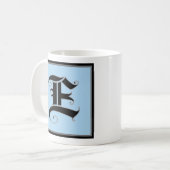 Kalligrafische Hauptstadt Buchstabe E Kaffeetasse (Vorderseite Links)