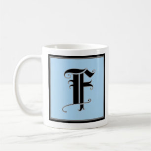 Kalligrafische Hauptstadt Buchstabe F Kaffeetasse