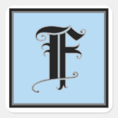 Kalligrafische Hauptstadt Buchstabe F Quadratischer Aufkleber (Vorderseite)