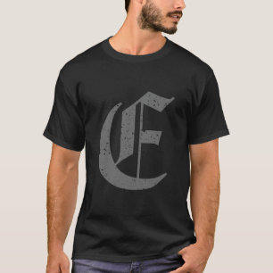 Kalligrafische Hauptstadt Letter E Grunge T-Shirt