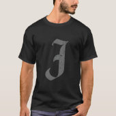 Kalligrafische Hauptstadt Letter J Grunge T-Shirt (Vorderseite)