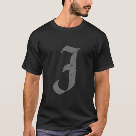 Kalligrafische Hauptstadt Letter J Grunge T-Shirt (Vorderseite)