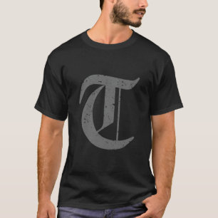 Kalligrafische Hauptstadt Letter T Grunge T-Shirt