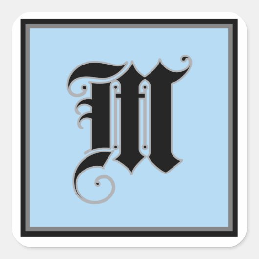 Kalligrafische Hauptstadt Quadratischer Aufkleber (Vorderseite)