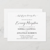 Kalligrafischer Abend Hochzeitsempfang Einladung Postkarte (Vorne/Hinten)