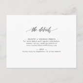 Kalligrafischer Abend Hochzeitsempfang Einladung Postkarte (Rückseite)