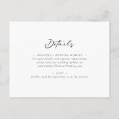 Kalligrafischer Abend Hochzeitsempfang Einladung Postkarte (Rückseite)