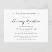 Kalligrafischer Abend Hochzeitsempfang Einladung Postkarte (Vorderseite)