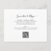 Kalligrafischer Abend Hochzeitsempfang Einladung Postkarte (Rückseite)