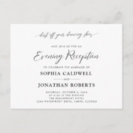 Kalligrafischer Abend Hochzeitsempfang Einladung Postkarte
