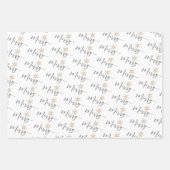 Kalligrafischer Glitzer Schneeflocken Weihnachten Geschenkpapier Set (Vorderseite 3)