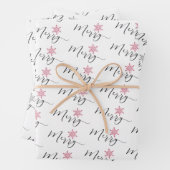 Kalligrafischer Glitzer Schneeflocken Weihnachten Geschenkpapier Set (Beispiel)