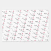 Kalligrafischer Glitzer Schneeflocken Weihnachten Geschenkpapier Set (Vorderseite)