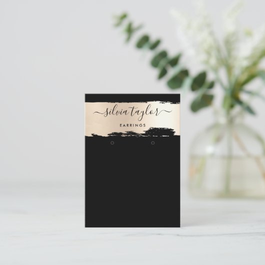 Kalligrafischer Glitzer Visitenkarte (Stehend Vorderseite)