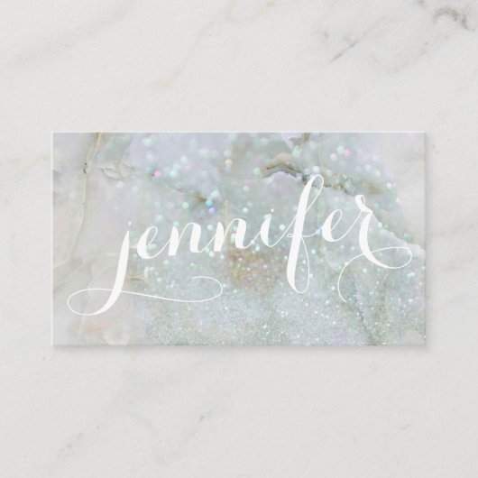 Kalligrafischer Marmorbarsch Glitzer Iridescent Ho Visitenkarte (Vorderseite)