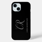 Kalligrafischer Monogrammname Schwarz-weißes benut Case-Mate iPhone Hülle (Rückseite)