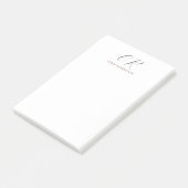 Kalligrafischer Monogrammname Schwarz-weißes benut Post-it Klebezettel (angewinkelt)