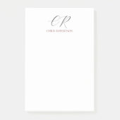 Kalligrafischer Monogrammname Schwarz-weißes benut Post-it Klebezettel (Vorderseite)