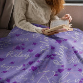 Kalligrafischer Name Anfangsherz Periwinkle Lila Fleecedecke