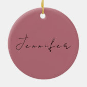 Kalligrafischer Name berufliches schlichtes Roseng Keramik Ornament (Hinten)