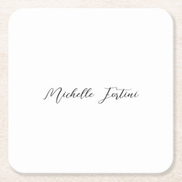 Kalligrafischer Name Elegant Schlicht Minimalistis Rechteckiger Pappuntersetzer