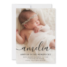 Kalligrafischer Name Foto Geburtsankündigung