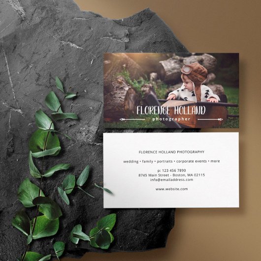 Kalligrafischer Name Fotograf Foto Visitenkarte