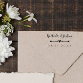 Kalligrafischer Name Herz & Pfeile Hochzeitdatum Gummistempel