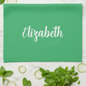 Kalligrafischer Name Template Sage Green Solid Col Geschirrtuch (Gefaltet)