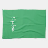 Kalligrafischer Name Template Sage Green Solid Col Geschirrtuch (Horizontal)