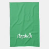 Kalligrafischer Name Template Sage Green Solid Col Geschirrtuch (Vertikal)