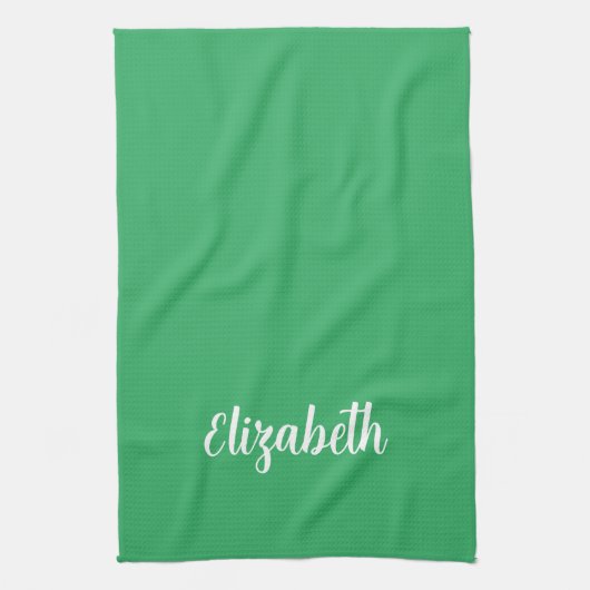 Kalligrafischer Name Template Sage Green Solid Col Geschirrtuch (Vertikal)