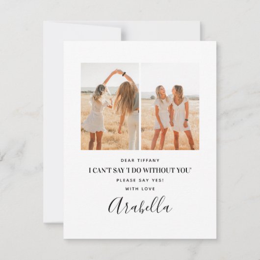 Kalligrafischer Name wird meine Bridesmaid sein | (Rückseite)