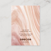 Kalligrafischer rosa Marmor Visitenkarte (Rückseite)