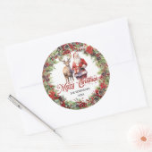 Kalligrafischer Schriftart | Traditioneller Weihna Runder Aufkleber (Umschlag)