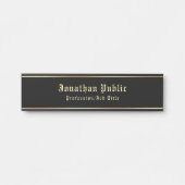 Kalligrafischer Schwarz-Gold Klassischer Nostalgis Türschild (Vorderseite )