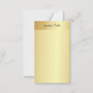 Kalligrafischer Skriptname Elegance Gold Look Temp Mitteilungskarte