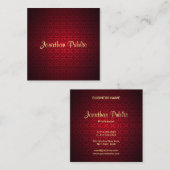 Kalligrafischer Skriptname Elegant Damask Template Quadratische Visitenkarte (Vorne/Hinten)