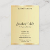 Kalligrafischer Skriptname Gold sehen modern verti Visitenkarte (Rückseite)