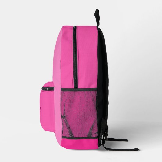Kalligrafischer Skriptname Rosa Farbpalette Trendy Bedruckter Rucksack (Rechts)