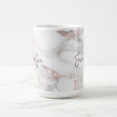 Kalligrafischer Skriptname Rose Gold-Marmorvorlage Kaffeetasse (Mittel)
