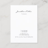 Kalligrafischer Skripttext Elegante Einfache Vorla Visitenkarte (Rückseite)